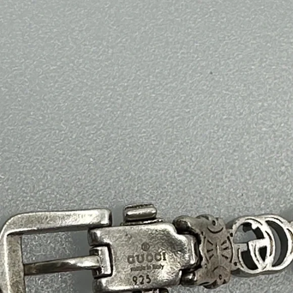 Gucci Silver Bracelet with Blue and Green Gems - Picture 4 of 10